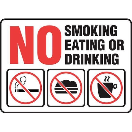 Accuform No Smoking Sign, 10" H, 14 in W, Rectangle, English, MSMK585VA MSMK585VA