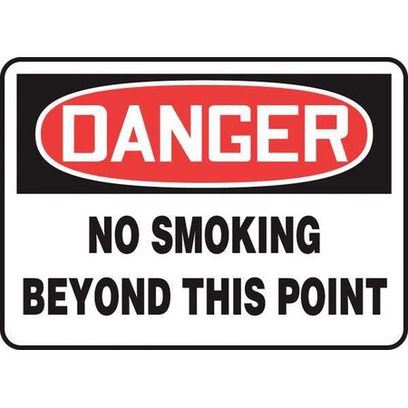 Accuform Danger No Smoking Sign, 10" H, 14 in W, Rectangle, English, MSMK019VA MSMK019VA
