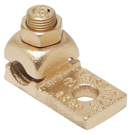 Burndy Mechanical Lug, 2/0 AWG Max, 1 Conductor, 1 Hole, 3/8 in Stud, Copper QA26B