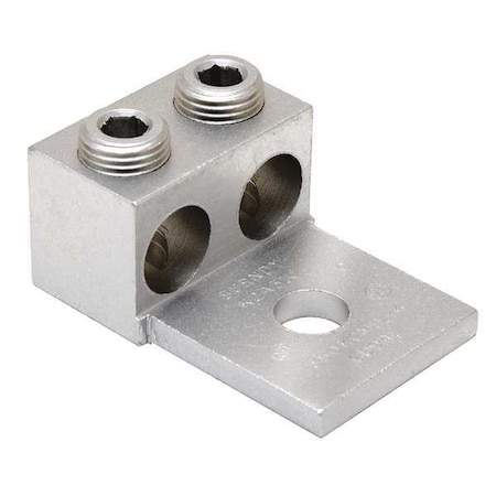 Burndy Mechanical Lug, 350 kcmil Max, 2 Conductor, 1 Hole, 1/2 in Stud, Aluminum K2A31U