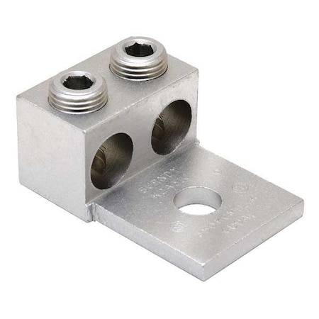 Burndy Mechanical Lug, 600 kcmil Max, 2 Conductor, 1 Hole, 1/2 in Stud, Aluminum K2A36U