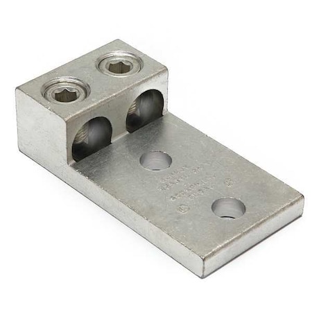 Burndy Mechanical Lug, 600 kcmil Max, 2 Conductor, 2 Hole, 1/2 in Stud, Aluminum K2A36U2N