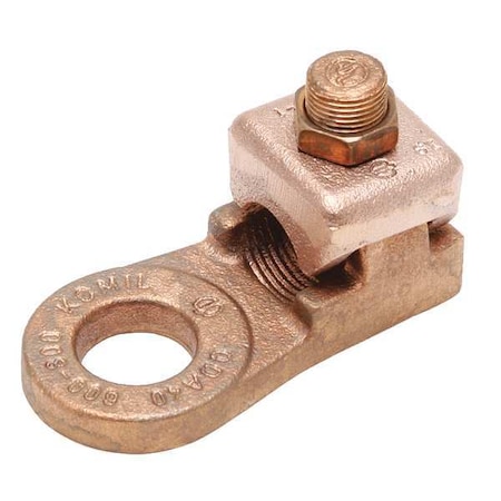 Burndy Mechanical Lug, 2/0 AWG Max, 1 Conductor, 1 Hole, 1/2 in Stud, Copper QDA26
