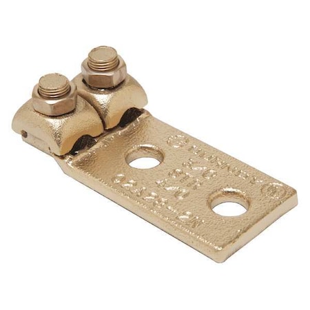 Burndy Mechanical Lug, 2/0 AWG Max, 2 Conductor, 2 Hole, 1/2 in Stud, Copper Q2A262N