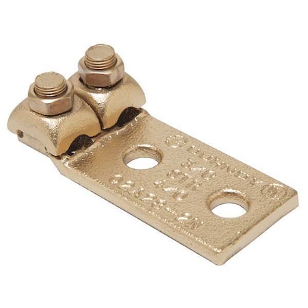 Burndy Mechanical Lug, 4/0 AWG Max, 2 Conductor, 2 Hole, 1/2 in Stud, Copper Q2A282N