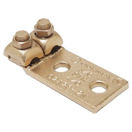 Burndy Mechanical Lug, 350 kcmil Max, 2 Conductor, 2 Hole, 1/2 in Stud, Copper Q2A312N