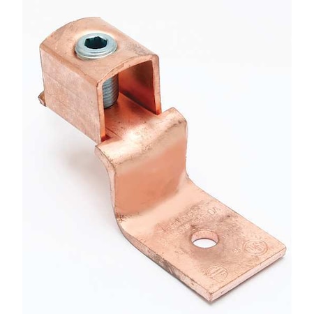 Burndy Mechanical Lug, 10 AWG Max, 1 Conductor, 1 Hole, #6 Stud, Copper KLU25