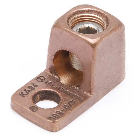 Burndy Mechanical Lug, 8 AWG Max, 1 Conductor, #10 Stud, Copper KA8C
