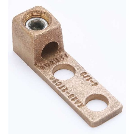 Burndy Mechanical Lug, 1/0 AWG Max, 1 Conductor, 2 Hole, 3/8 in Stud, Copper KA252TC38
