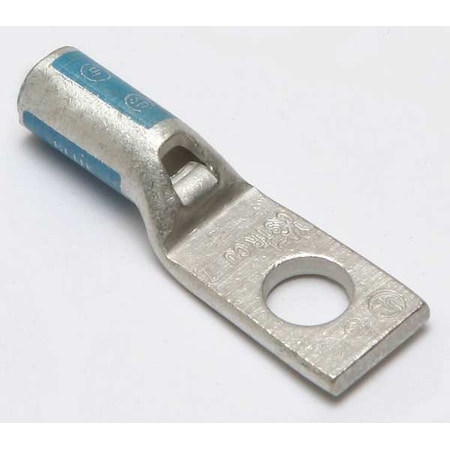 Burndy One-Hole Compression Lug, 6 AWG Max, #8, #10 Stud, Standard Barrel, Copper, Blue YA6CL1BOX