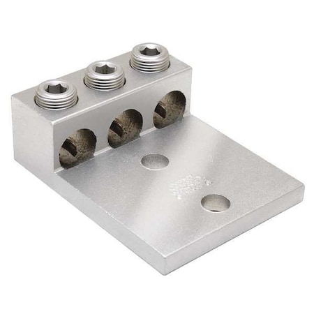 Burndy Mechanical Lug, 250 kcmil Max, 3 Conductor, 2 Hole, 1/2 in Stud, Aluminum K3A29U2N