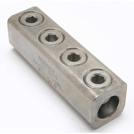 Burndy Mechanical Lug, 500 kcmil Max, 2 Conductor, 13/16 in Stud, Aluminum AMS500
