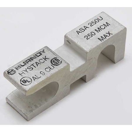 Burndy Mechanical Lug, 250 kcmil Max, 2 Hole, Not Applicable Stud, Aluminum, Copper ASA250U