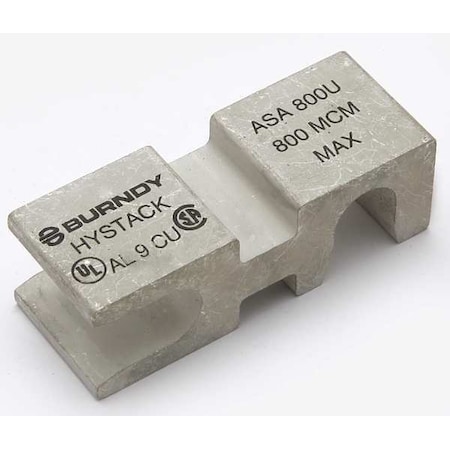 Burndy Mechanical Lug, 1000 kcmil Max, 2 Hole, Not Applicable Stud, Aluminum, Copper ASA1000U