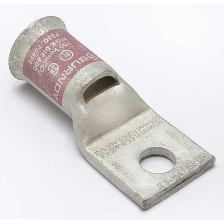 Burndy One-Hole Compression Lug, 350 kcmil Max, 5/8 in Stud, Short Barrel, Copper, Brown YA34LB