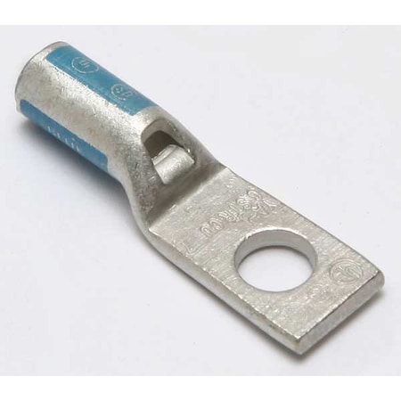 Burndy One-Hole Compression Lug, 6 AWG Max, 5/16 in Stud, Standard Barrel, Copper, Blue YA6CL3BOX