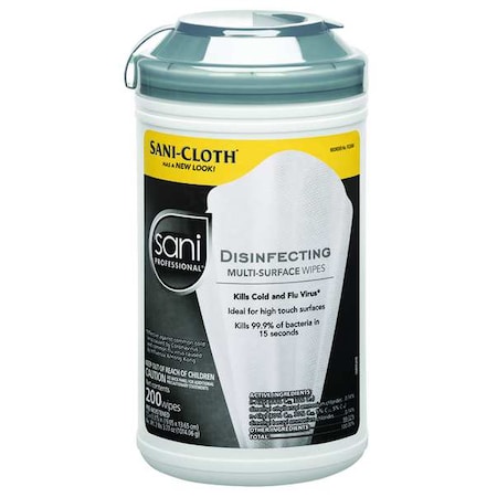 Sani Professional Disinfecting Wipes, 7-1/2 x 5-3/8", 200 Wipes, PK6 P22884