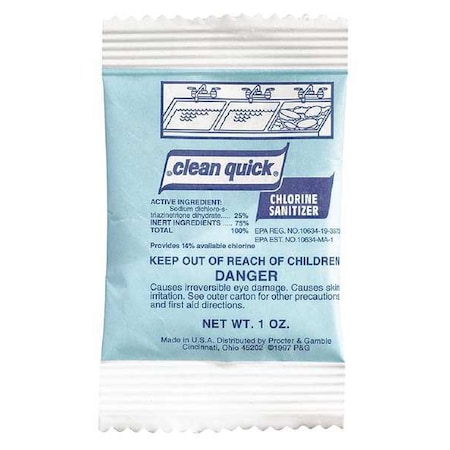 Clean Quick Sanitizer, 1 oz. Packets, Unscented, 100 PK 02584