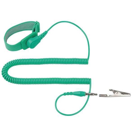 Eclipse ESD Wrist Strap, Adjustable, 6 ft L, Green 900-133