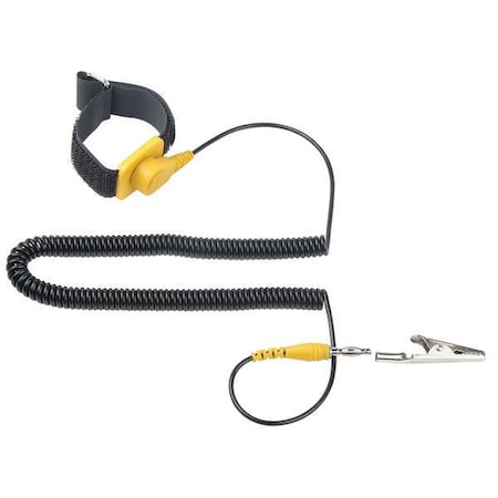 Eclipse ESD Wrist Strap, Adj, 10 ft L, Yellow/Black 900-022