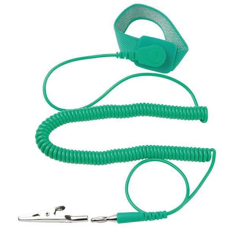 Eclipse ESD Wrist Strap, Adjustable, 10 ft L, Green 900-002
