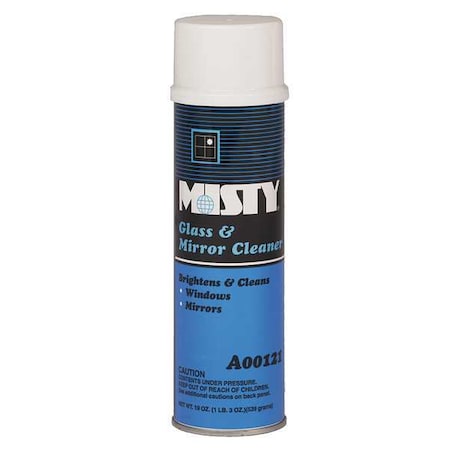 Misty Liquid Glass and Mirror Cleaner, 20 oz., White, Mint, Aerosol Spray Can, 12 PK 1001447