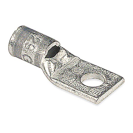 Abb One-Hole Compression Lug, 4 AWG Max, 1/4 in Stud, Standard Barrel, Copper, Gray 54106