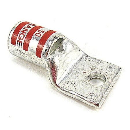 Abb One-Hole Compression Lug, 3/0 AWG Max, 1/4 in Stud, Standard Barrel, Copper, Orange 54162-TB