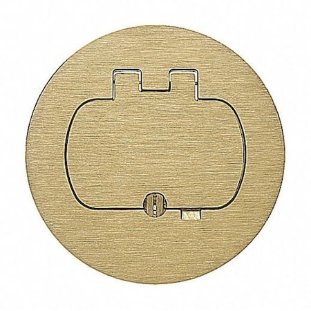 Carlon Box Cover, Floor Box Type, Brass, GFCI Duplex Receptacle Cover Type E97BR