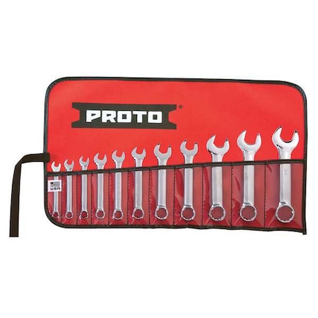 Proto Combo Wrench Set, Short, SAE, 12 Pt, 11 PC J1200ES-11