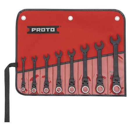 PROTO Ratcheting Wrench Set, Combination, Spline JSCVF-8S