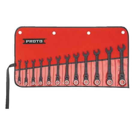 Proto Ratcheting Wrench Set, Pieces 12 JSCVMF-12S