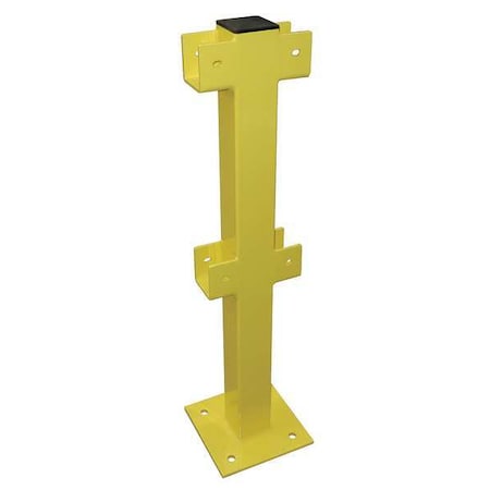 Zoro Select Intermediate Post, 45 In., Yellow, Steel 22DN12
