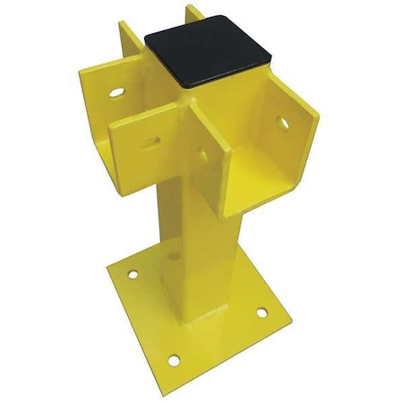 Zoro Select Three Way Post, 21 In., Yellow, Steel 22DN13