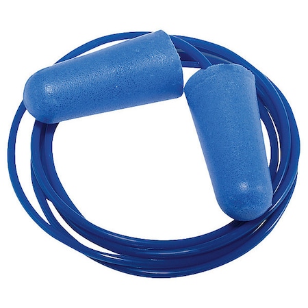 Condor Condor Disposable Foam Ear Plugs, Bullet Shape, 32 dB, Blue, 100 PK 22ED79