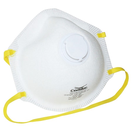 Condor Disposable Respirator, N95, Molded, Dual, Non-Adjustable, None, M 22EL80