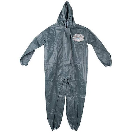 International Enviroguard Hooded Chemical-Resistant FR Coveralls, Hooded Coverall, Bi-Laminate, Zipper, Elastic Cuff 9115T-M