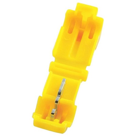 Power First Insulation-Displacement Wire Connector, 12 AWG Max, 1 Port, Yellow, Nylon Insulation, 600 V, 50 PK 22EW67