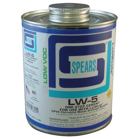 Spears Cement, Mustard, 32 oz., CPVC LW5-030