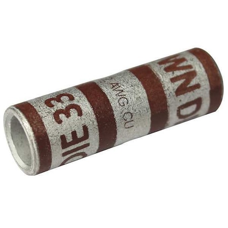 Power First Crimp Wire Connector, 2 AWG Max, Brown, None Insulation, 600 V 22EZ33