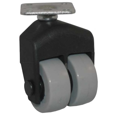 Zoro Select Dual Wheel Swivel Caster, 150 lb, 1-1/2 In, Polyurethane 155-2XPU-00