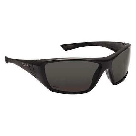 Bolle Safety Hustler, Safety Glasses, Anti-Fog & Anti-Scratch, Gray Lens, Black Frame, Full-Frame, Polarized 40150
