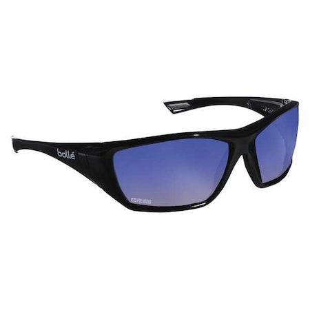 Bolle Safety Hustler, Safety Glasses, Anti-Fog & Anti-Scratch, Blue Flash Lens, Black Frame, Full-Frame 40151