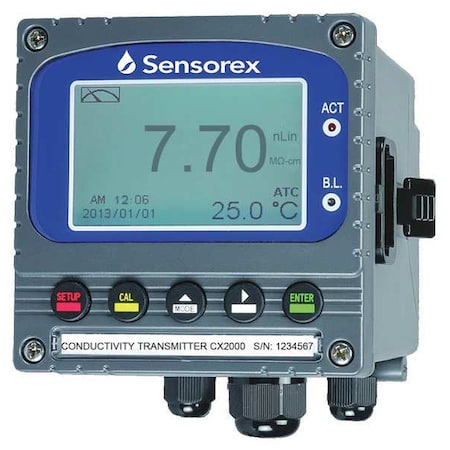Sensorex Conductivity Transmitter, 0 to 130 Deg CX2000