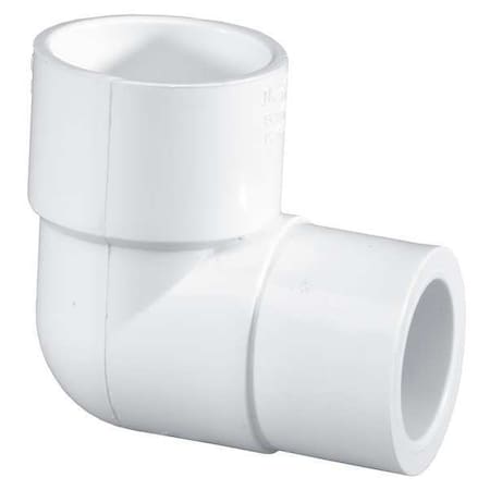 Zoro Select PVC Reducing Elbow, Socket x Socket, 3/4 in x 1/2 in Pipe Size 406101