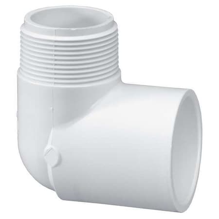 Zoro Select PVC Street Elbow, 90 Degrees, MNPT x Socket, 1-1/2 in Pipe Size 410015
