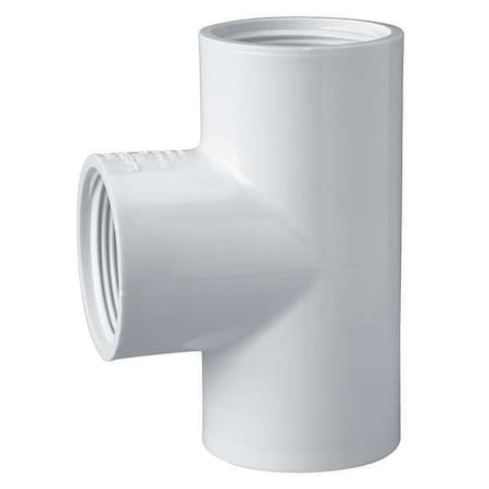 Zoro Select PVC Tee, FNPT x FNPT x FNPT, 1-1/2 in Pipe Size 405015