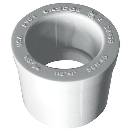 Zoro Select PVC Reducing Bushing, Spigot x Socket, 1 1/2 in x 1 1