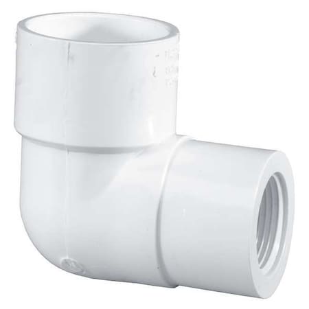 Zoro Select PVC Reducing Elbow, Socket x FNPT, 1 in x 3/4 in Pipe Size 407131
