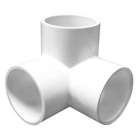 ZORO SELECT PVC Elbow, 90 Degrees, Side Outlet, Socket x Socket x Socket, 1-1/2 in Pipe Size 413015